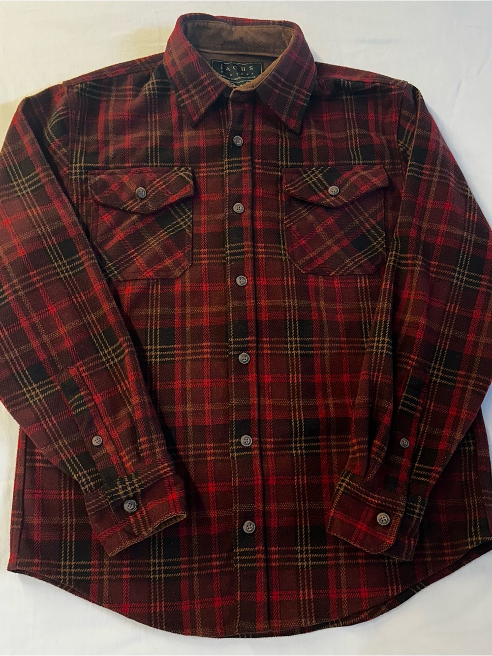 Jachs Men's Red Plaid Flannel Shirt Jacket